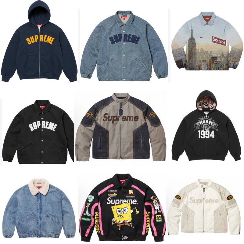 Supreme Streetwear Jacket and Hoodie Collection Multicolor