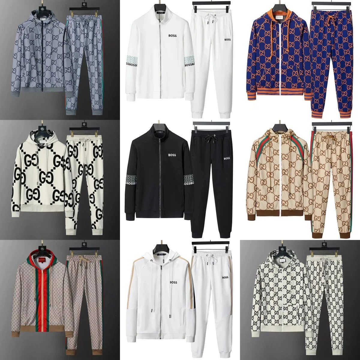 Gucci Monogram Casual Tracksuit Set Beige