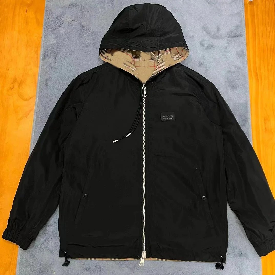 Burberry Reversible Check Hooded Jacket Black