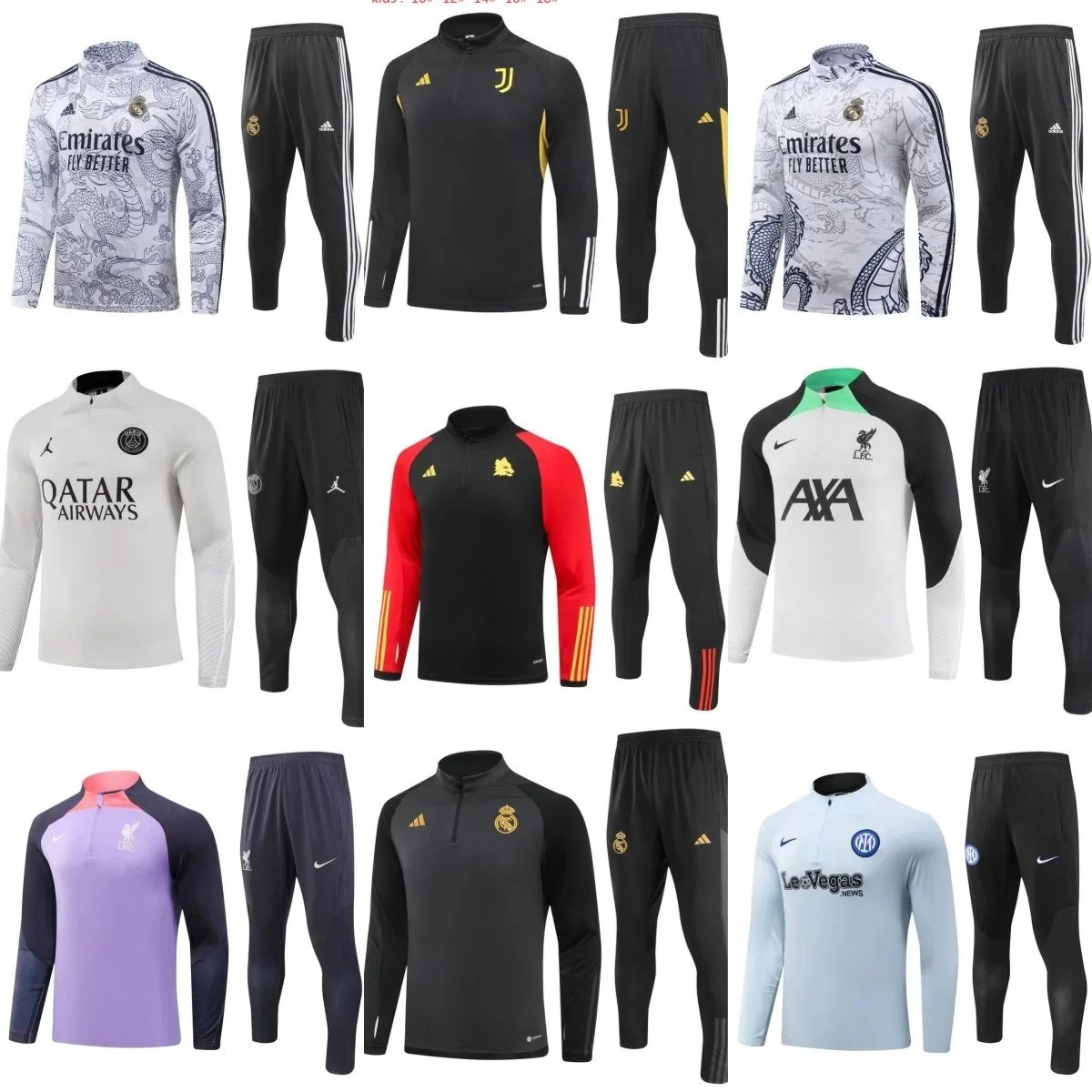 Adidas Football Training Tracksuit Soccer Jersey Set Multicolor