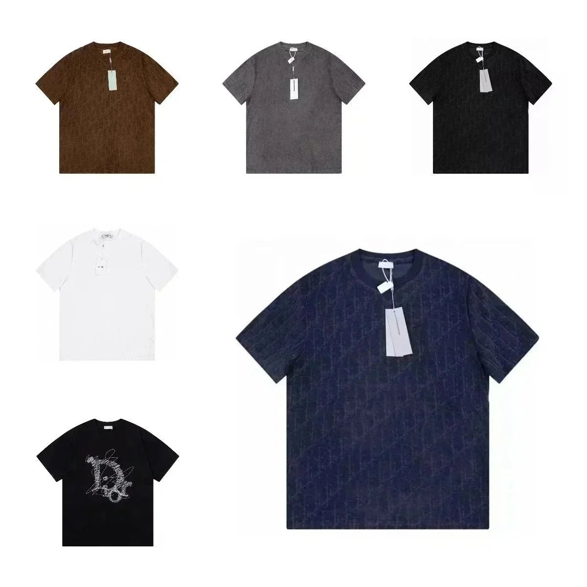 Dior Oblique Jacquard Graphic Streetwear T-Shirt Multicolor