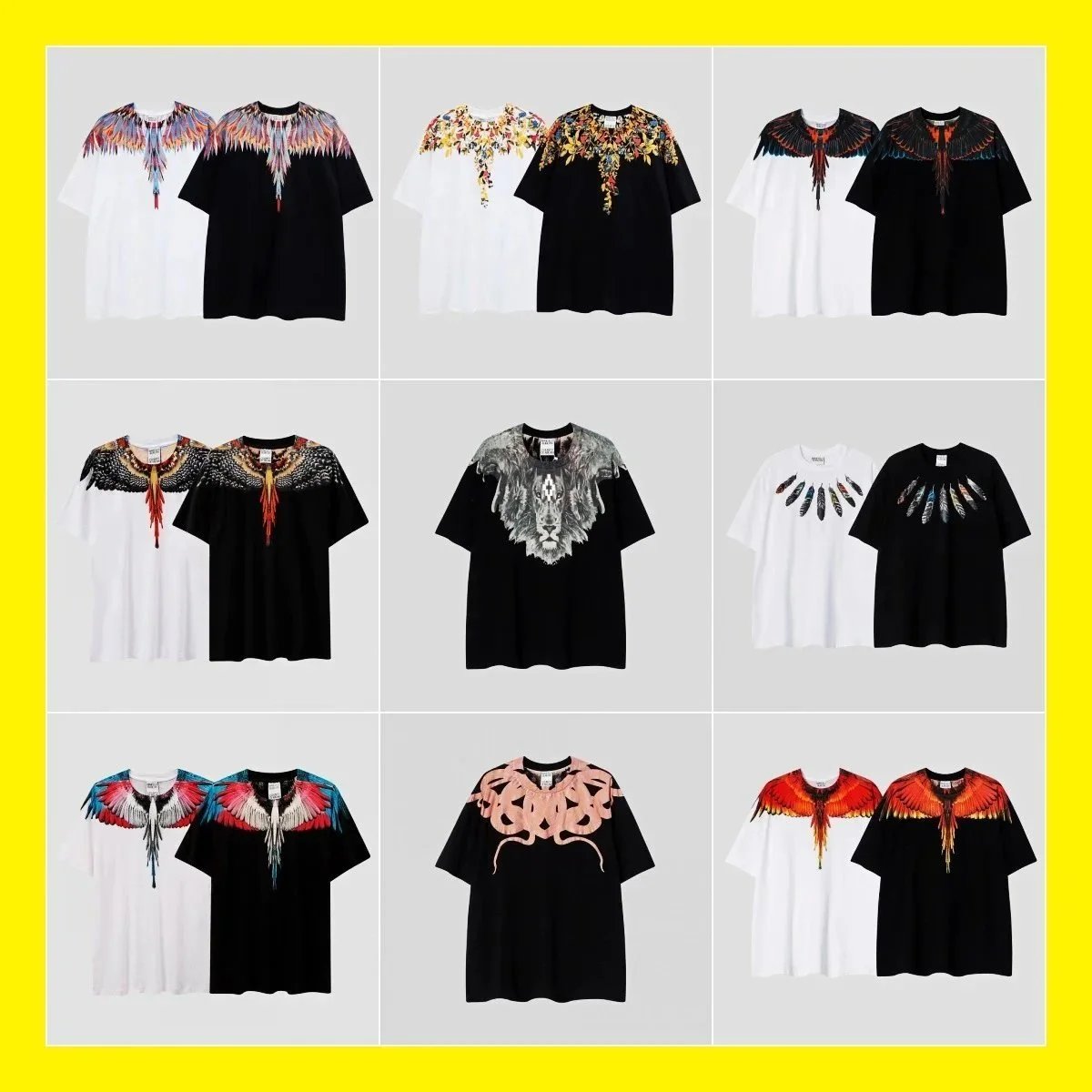 Marcelo Burlon Graphic Print Cotton T-Shirt Multicolor