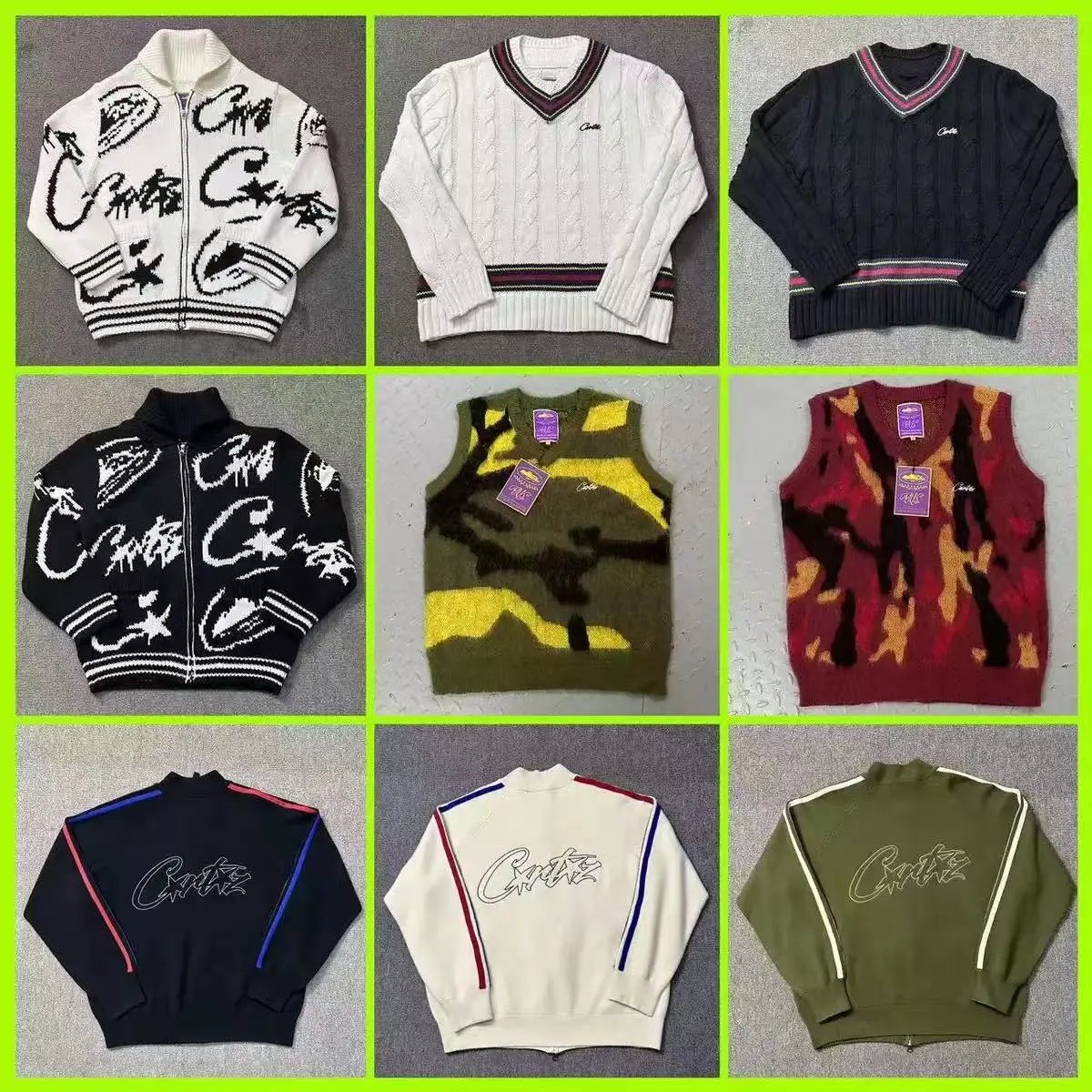 Corteiz Knitwear Collection Graphic Streetwear Sweaters Multicolor