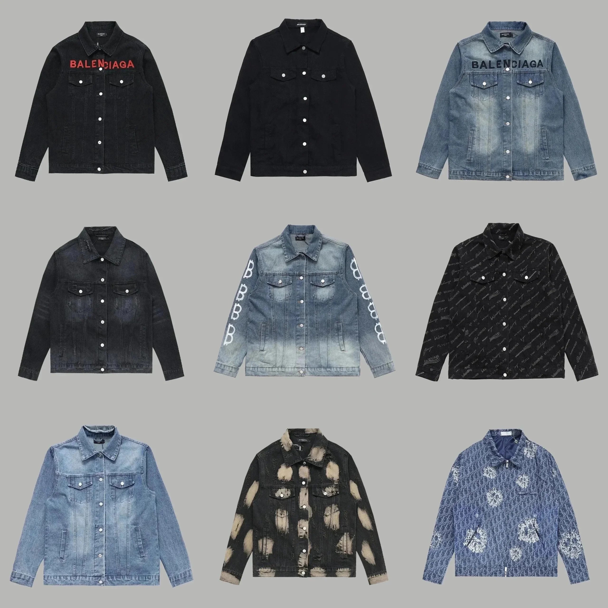 Balenciaga Oversized Denim Jacket Collection Streetwear Outerwear Multicolor