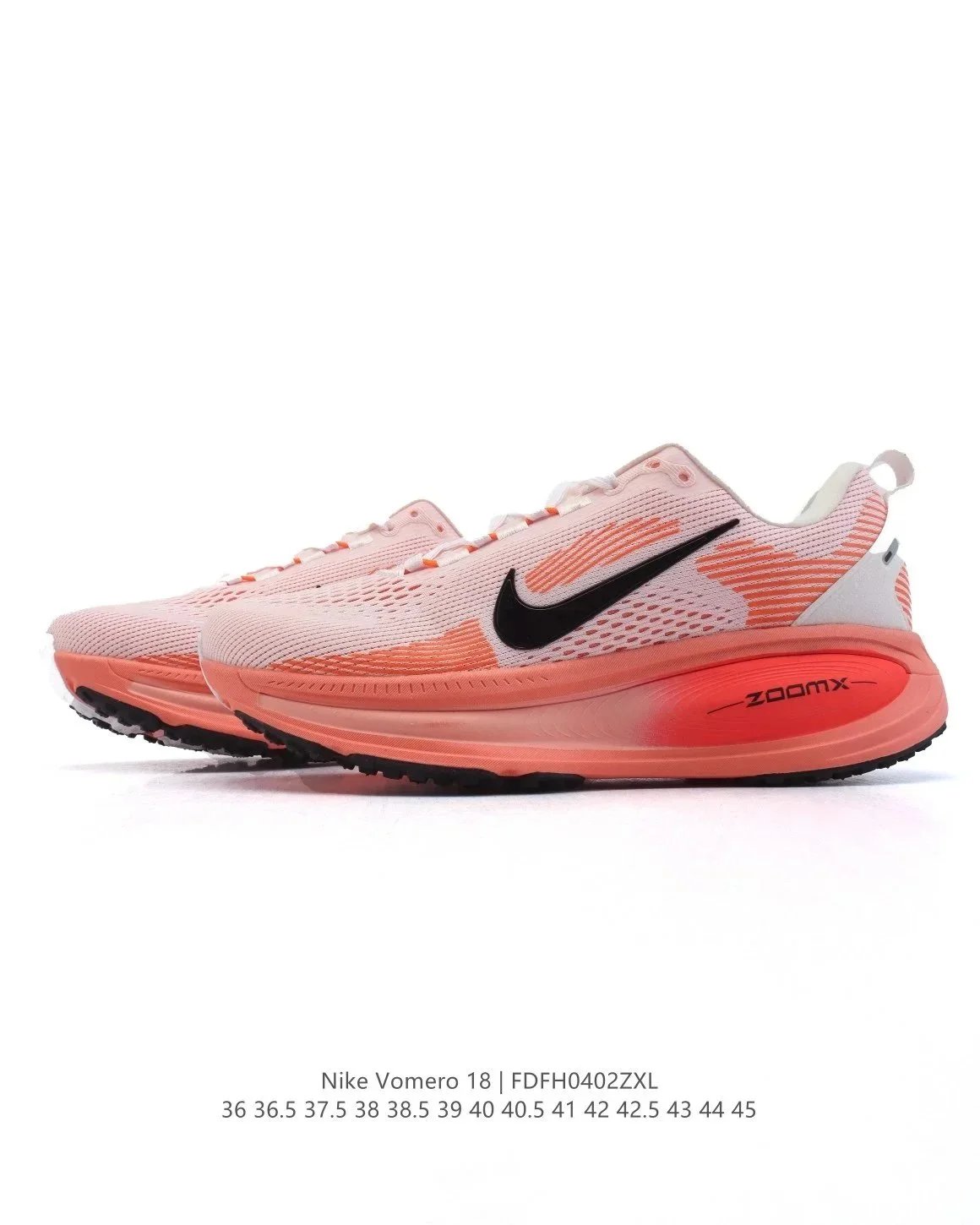 Nike Vomero 18 Lightweight Running Shoes Pink and Orange
