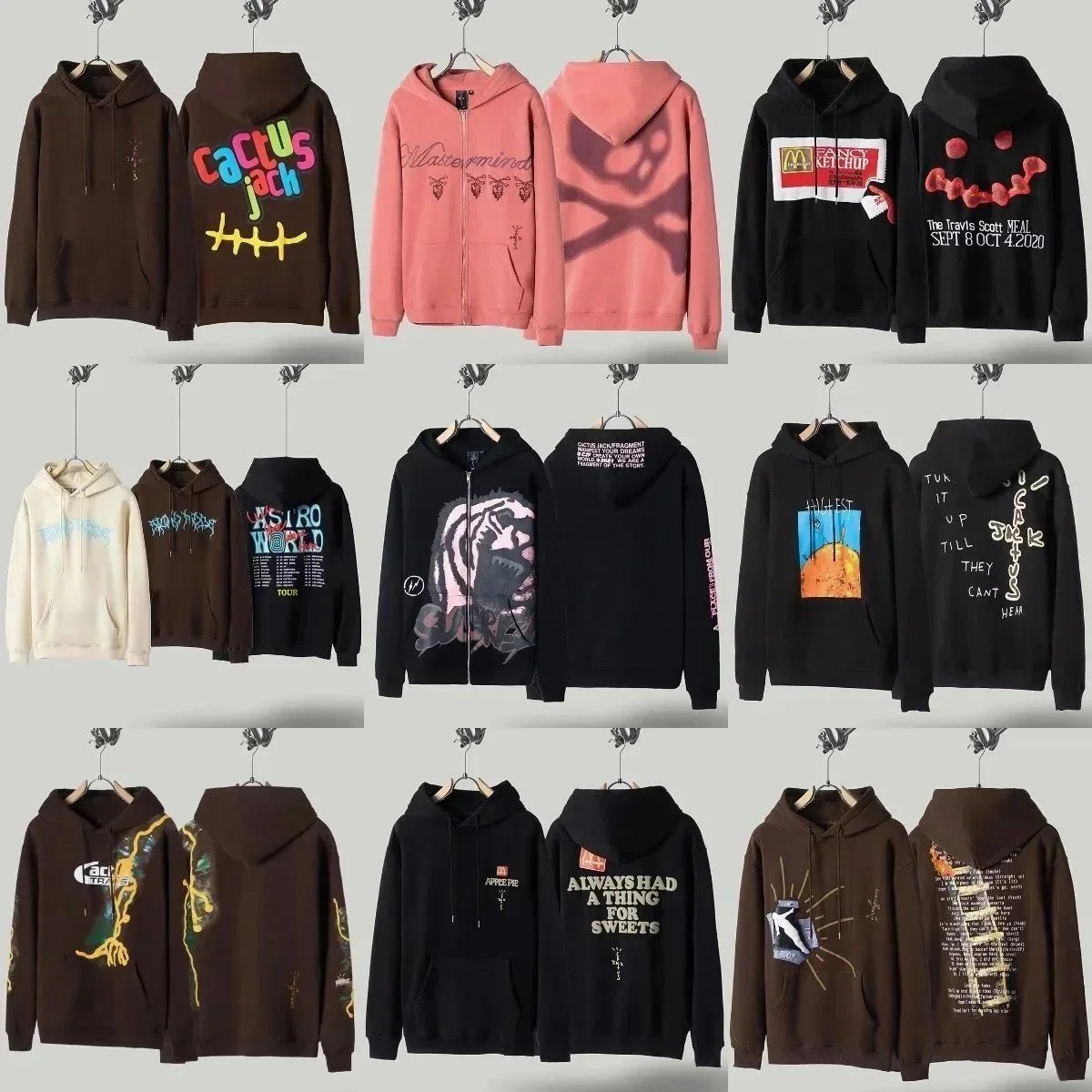 Travis Scott Cactus Jack Graphic Streetwear Hoodie Collection Multicolor