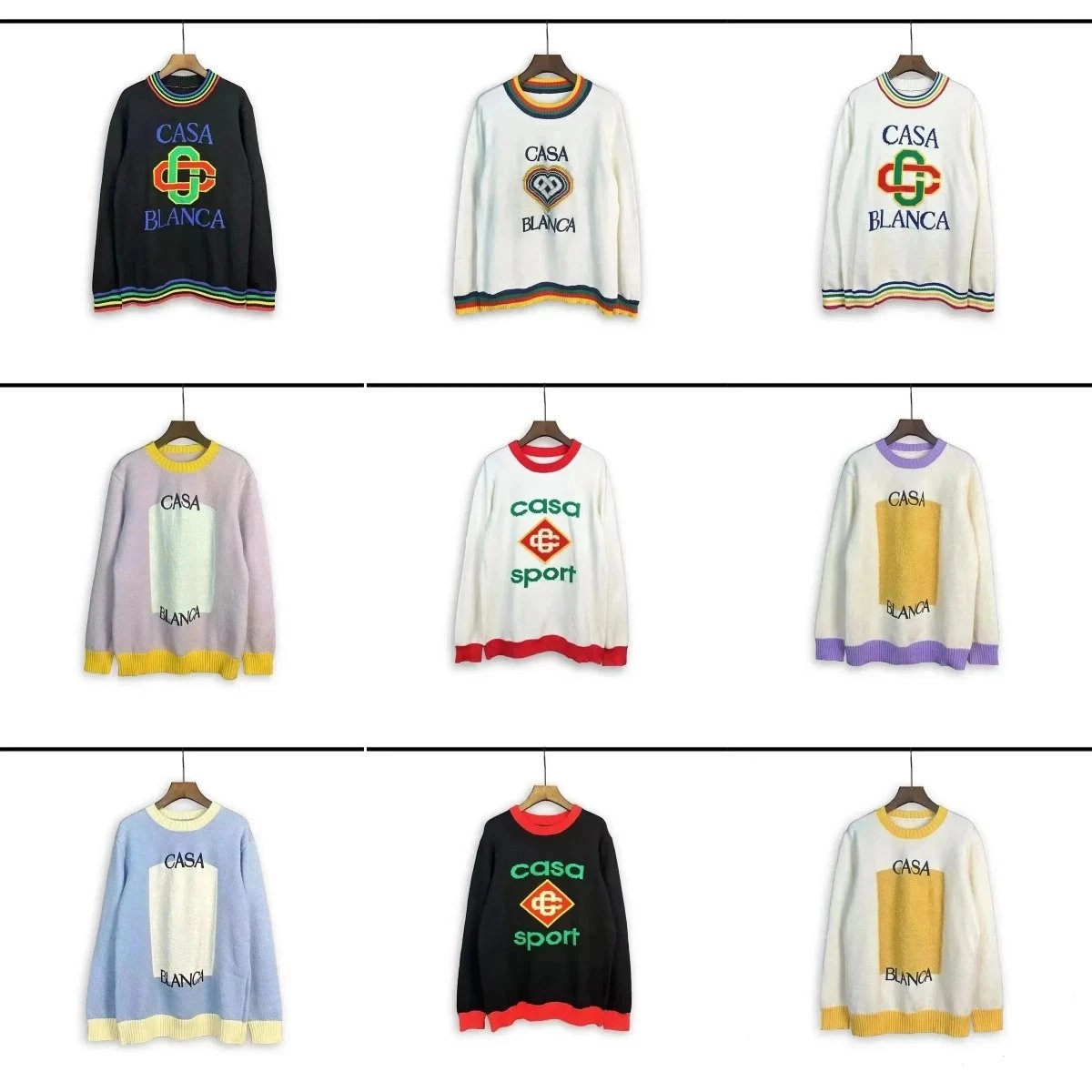 Casablanca Graphic Knit Crewneck Sweater Multicolor