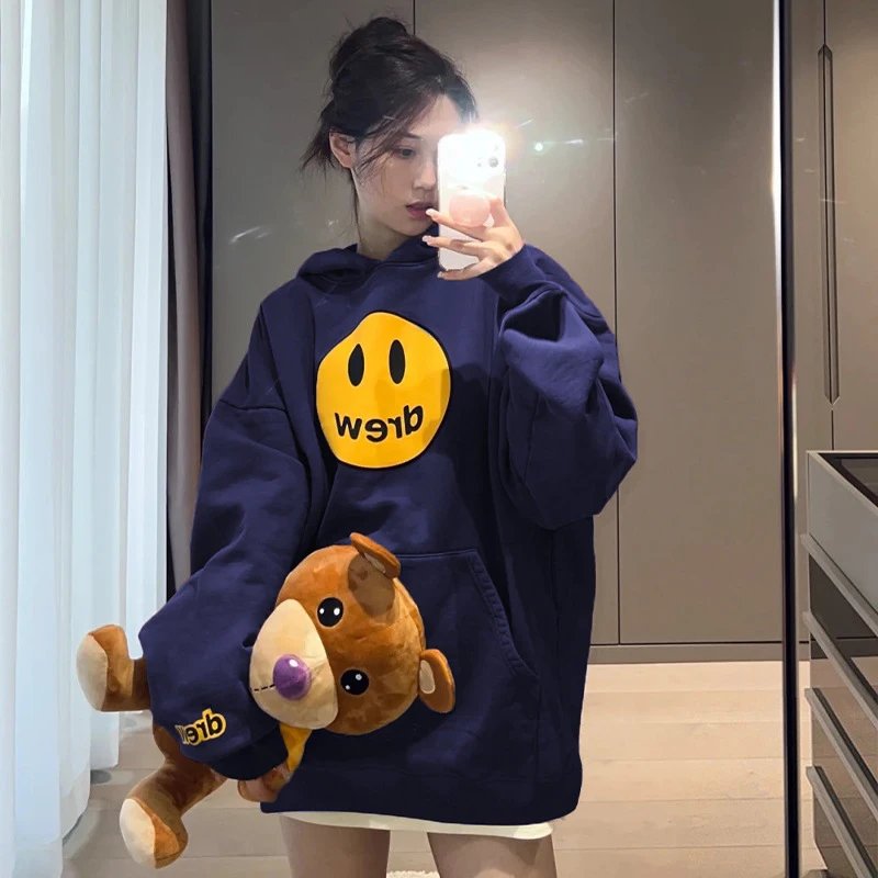 drew house Mascot Oversized Hoodie Navy