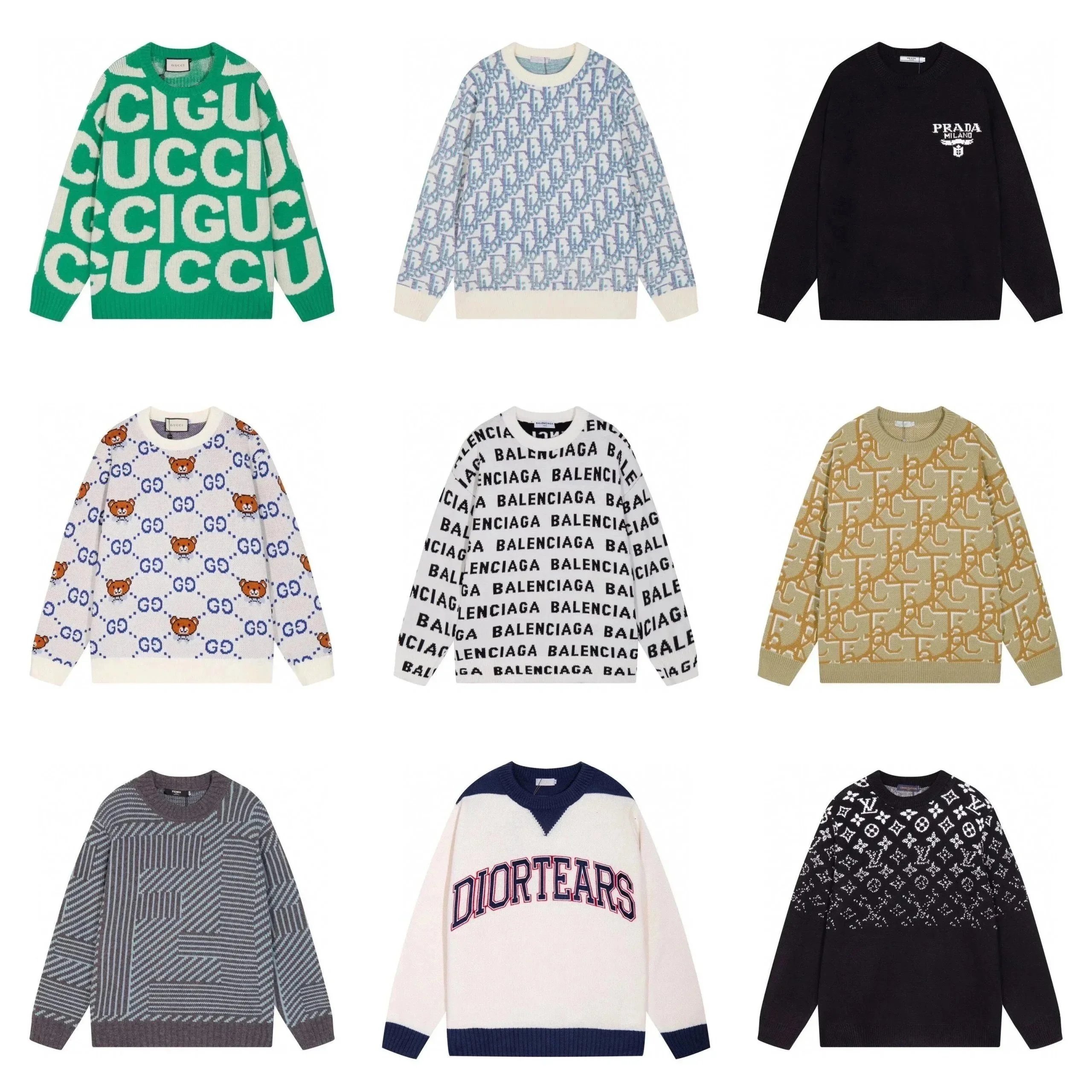 Gucci All-Over Logo Knit Sweater Green