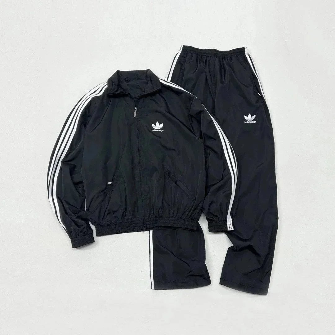 Balenciaga Adidas Collaboration Tracksuit Sporty Matching Set Black