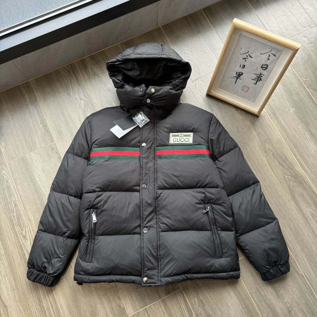 Gucci Web Stripe Puffer Jacket Black
