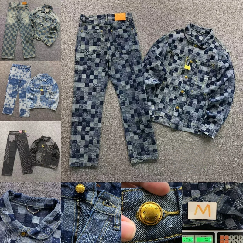 Louis Vuitton LV Damier Denim Patchwork Matching Set Blue