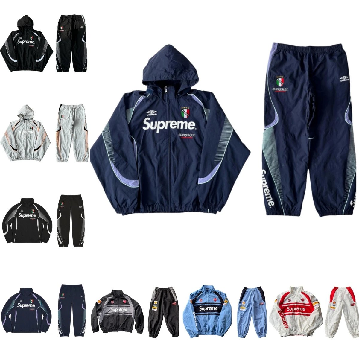 Supreme Umbro Tracksuit Streetwear Matching Set Navy