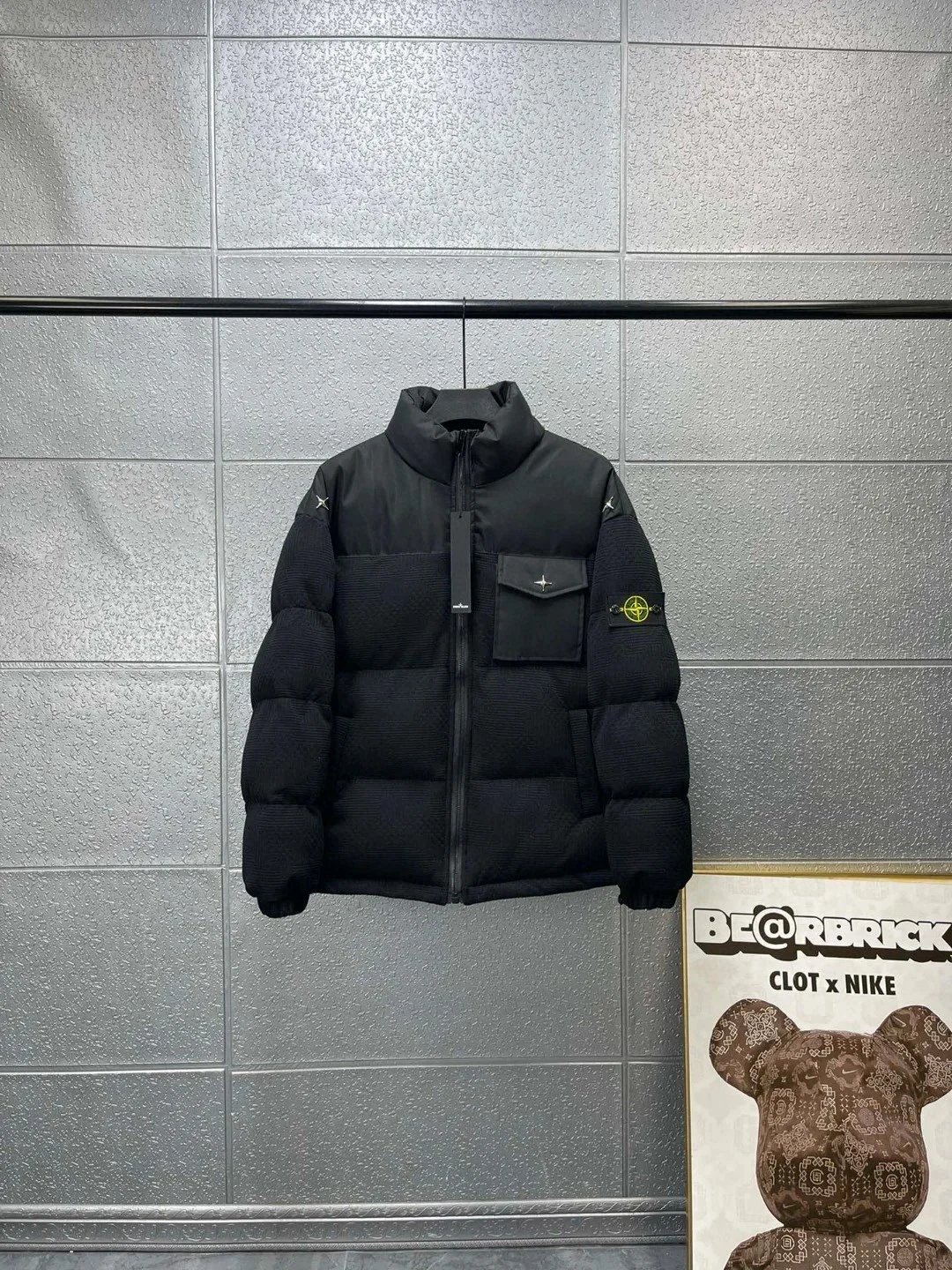 Stone Island Puffer Warm Winter Jacket Black
