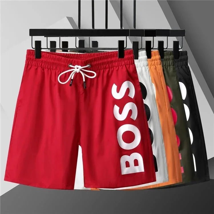 BOSS Graphic Print Casual Shorts Red