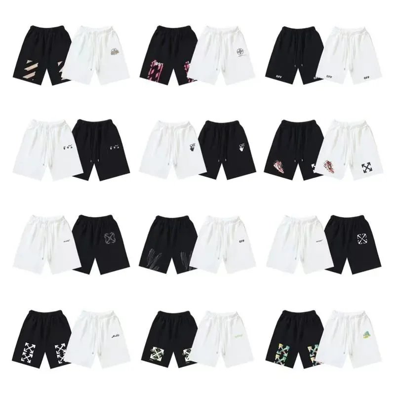 Off-White Graphic Print Streetwear Shorts Black and White