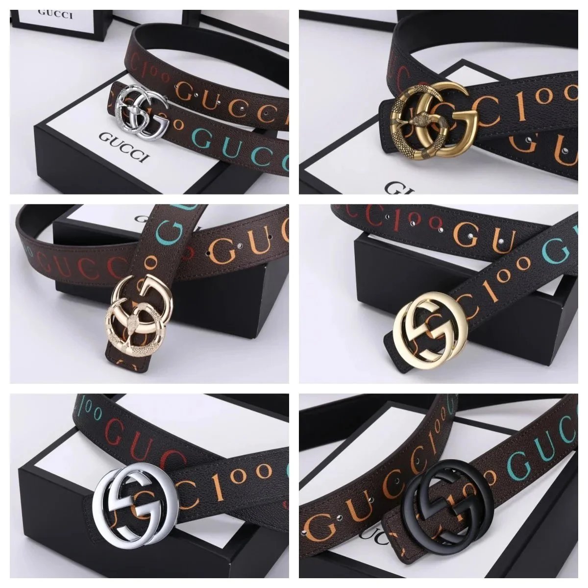 Gucci GG Marmont Leather Belt Multicolor