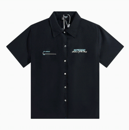 Represent Patron of the Club Graphic Button-Down Shirt Black