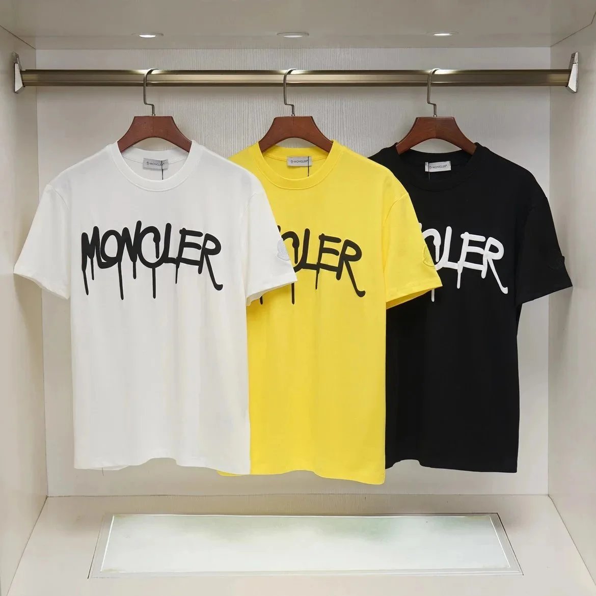 Moncler Graffiti Print Cotton T-Shirt Multicolor