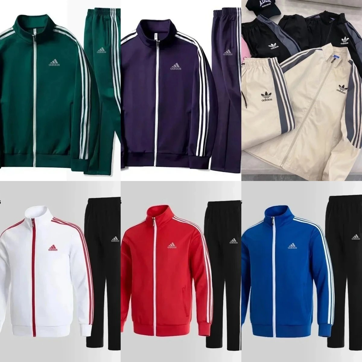 Adidas Tracksuit Set Classic Sporty Matching Set Multicolor