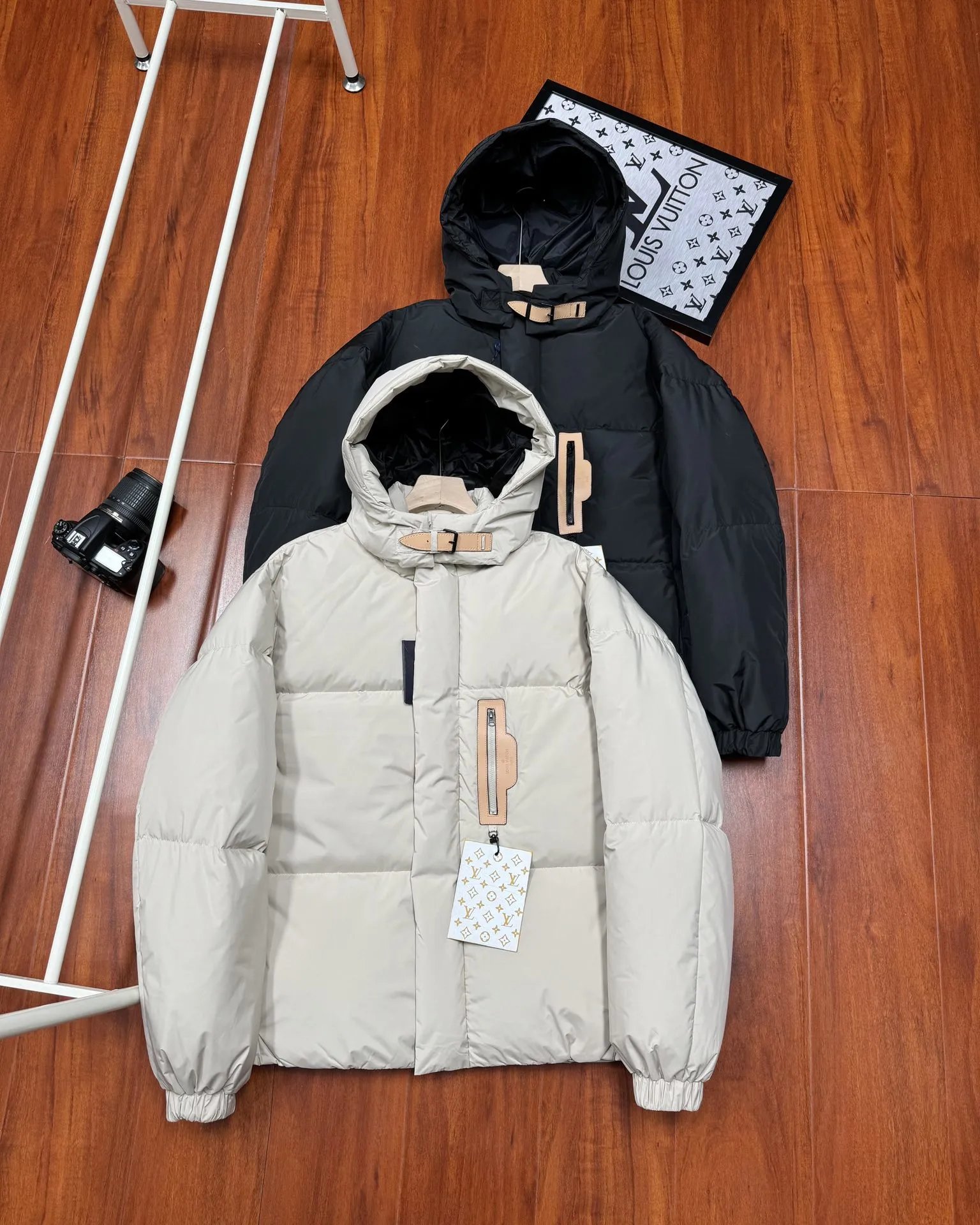 Louis Vuitton LV Puffer Down Jacket Beige and Black