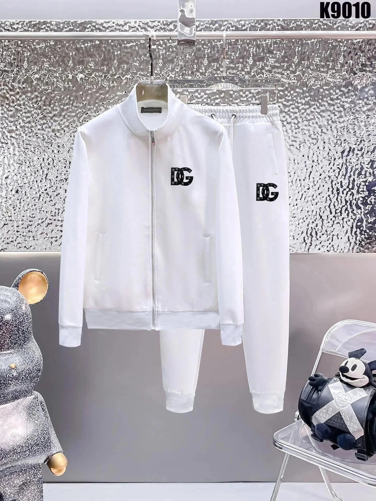 Dolce & Gabbana D&G Casual Zip-Up Tracksuit Set White