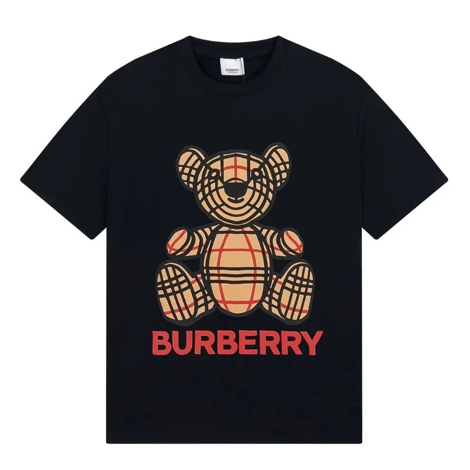 Burberry Thomas Bear Check Print Graphic Tee Black