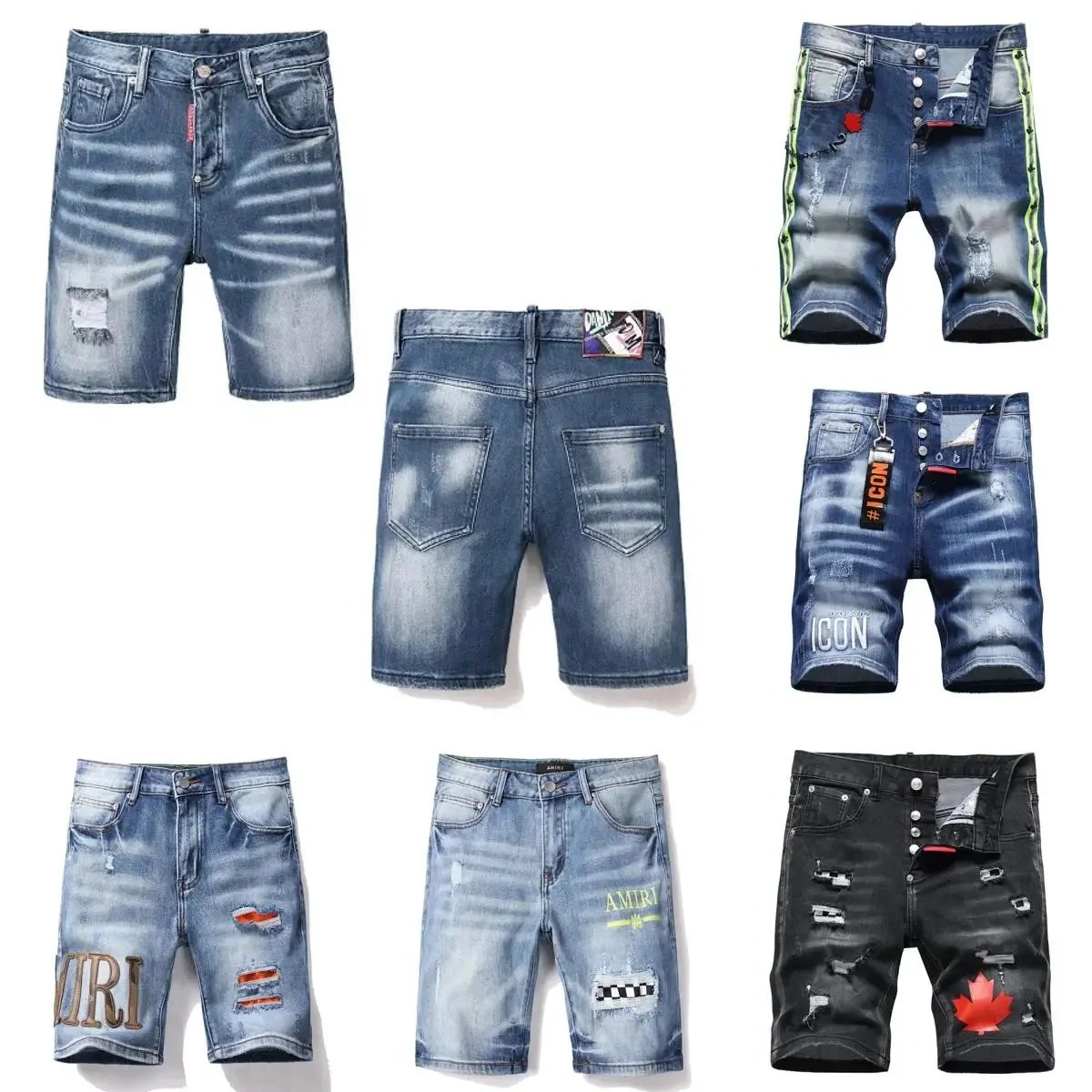 Dsquared2 D2 Distressed Denim Shorts Casual Summer Blue