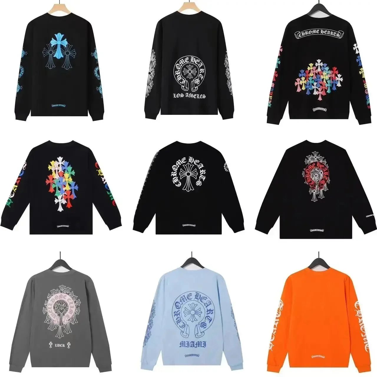 Chrome Hearts CH Graphic Print Long Sleeve T-Shirt Multicolor