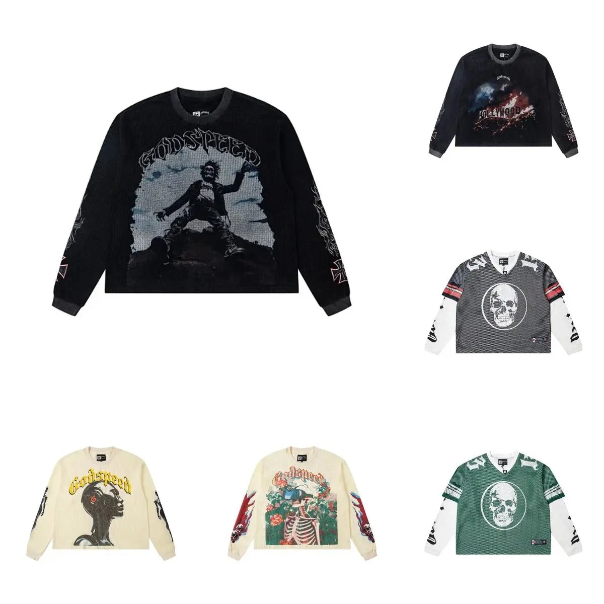Godspeed Graphic Knit Oversized Sweater Black