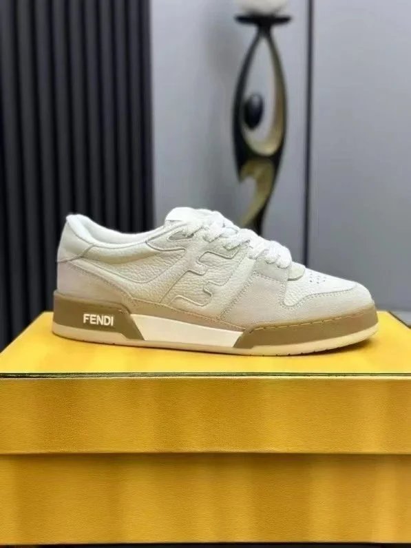 Fendi Match Low Top Sneakers White and Beige
