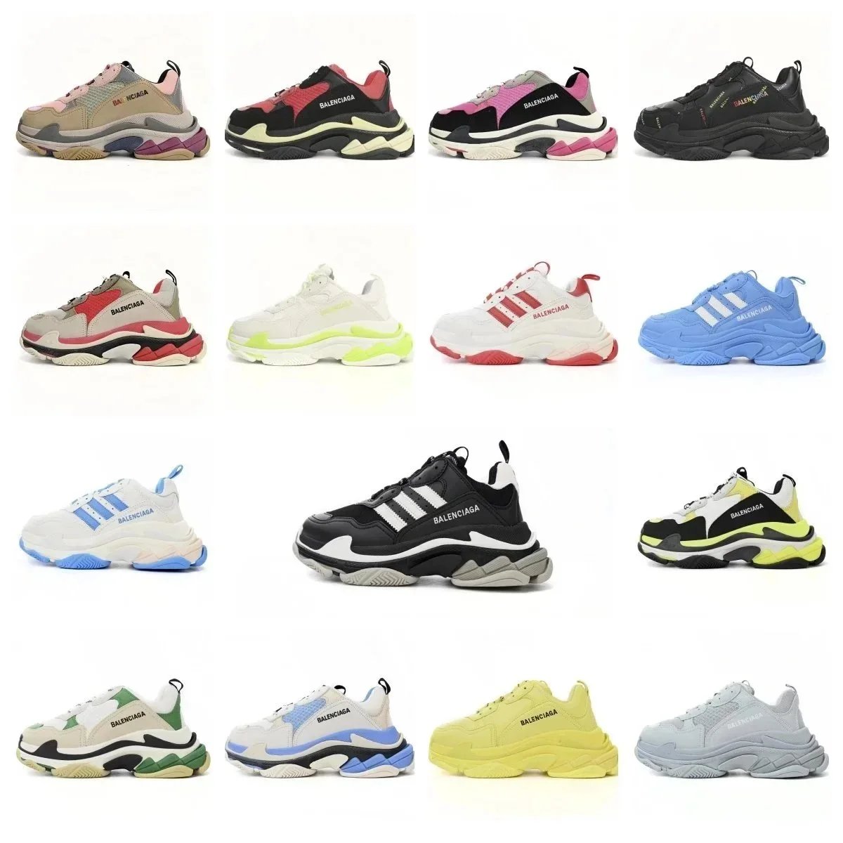 Balenciaga Triple S Chunky Sneakers Multicolor
