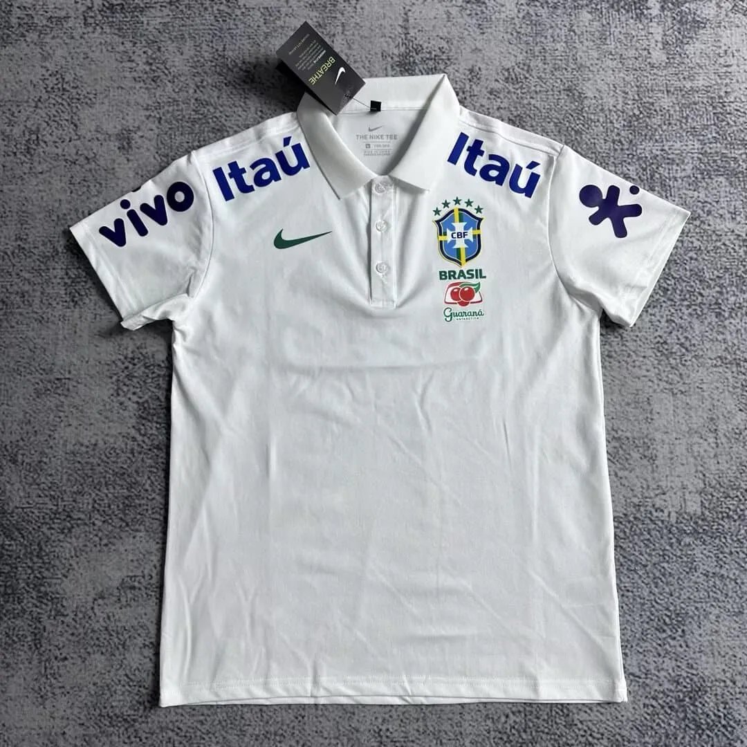 Nike Brazil CBF Training Polo Shirt White