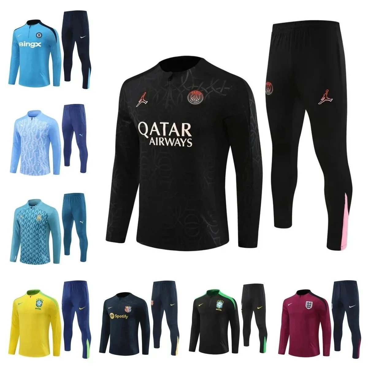Nike Training Tracksuit Soccer Jersey Set Black