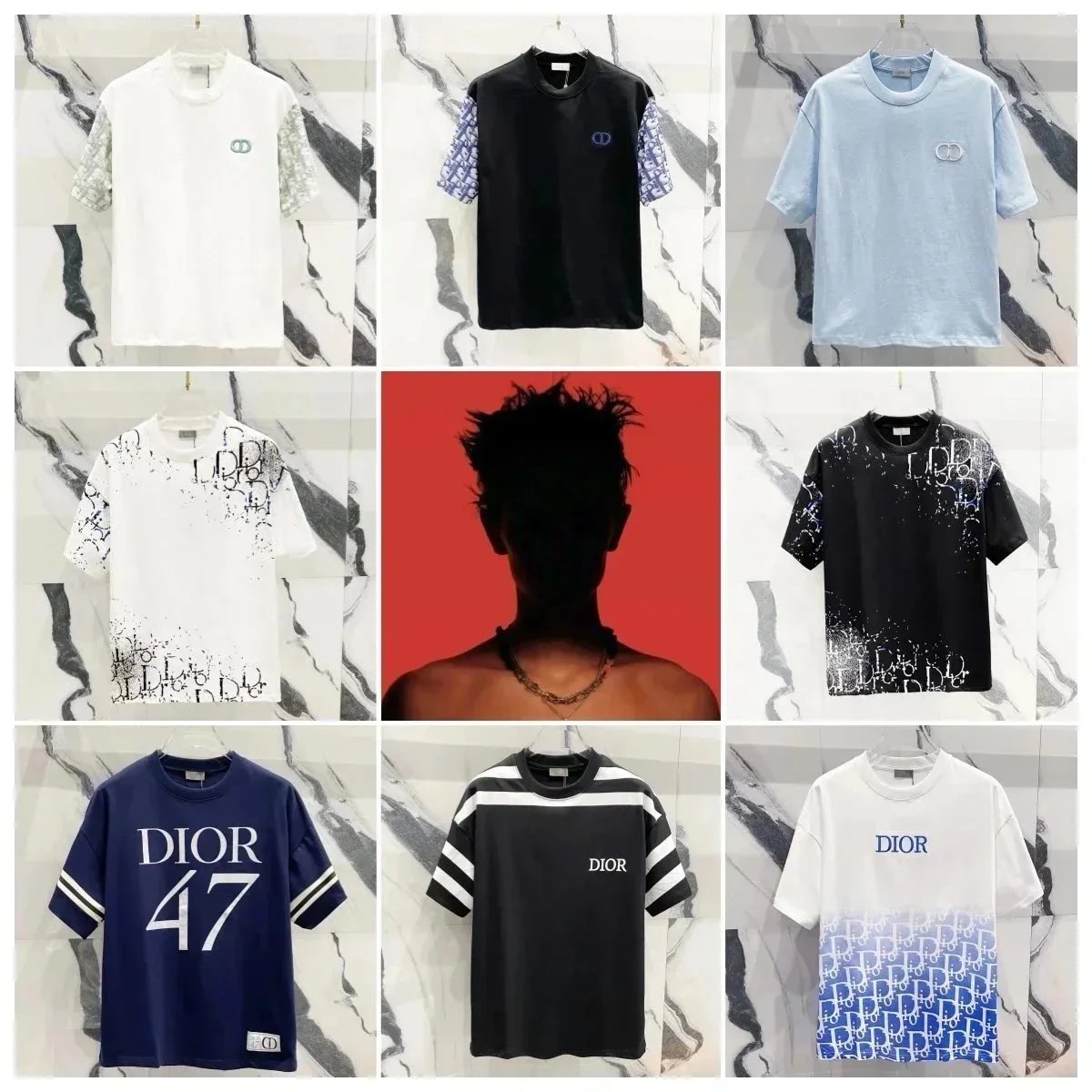 Dior Graphic Print Oversized T-Shirt Multicolor
