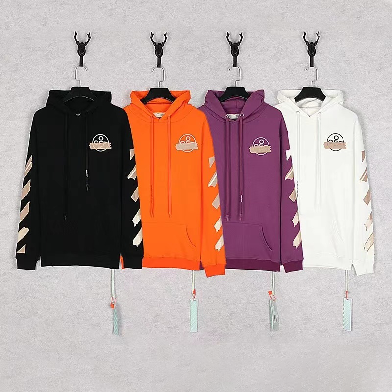 Off-White Tape Arrows Graphic Streetwear Hoodie Multicolor