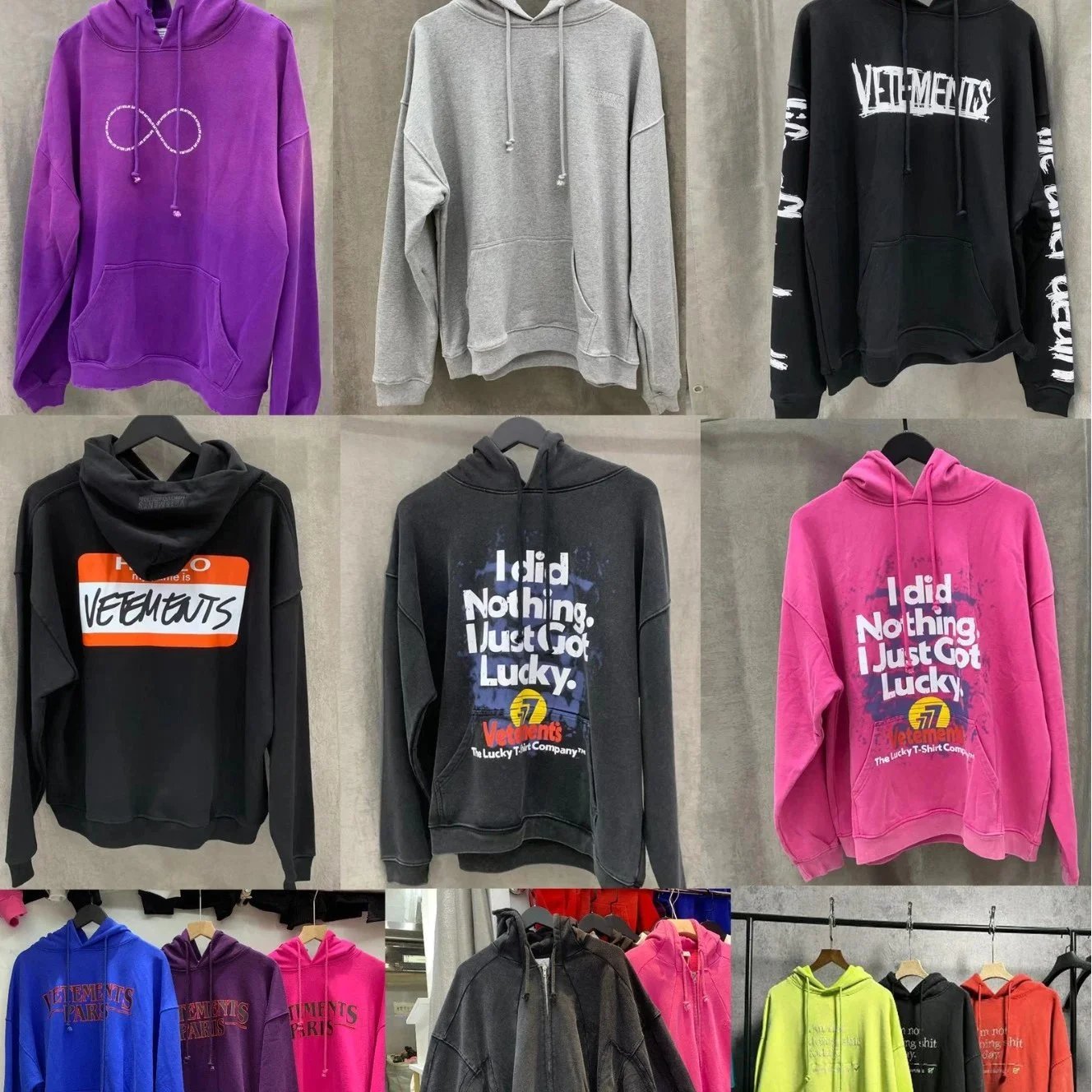 Vetements Graphic Print Oversized Hoodie Multicolor