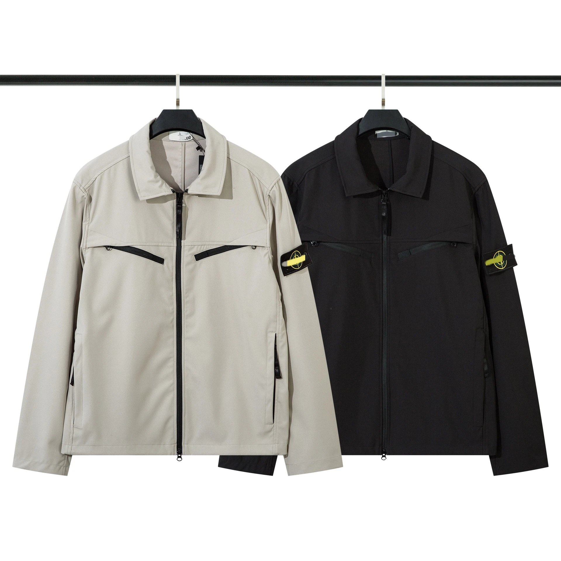Stone Island Soft Shell-R functional utility Jacket Beige and Black