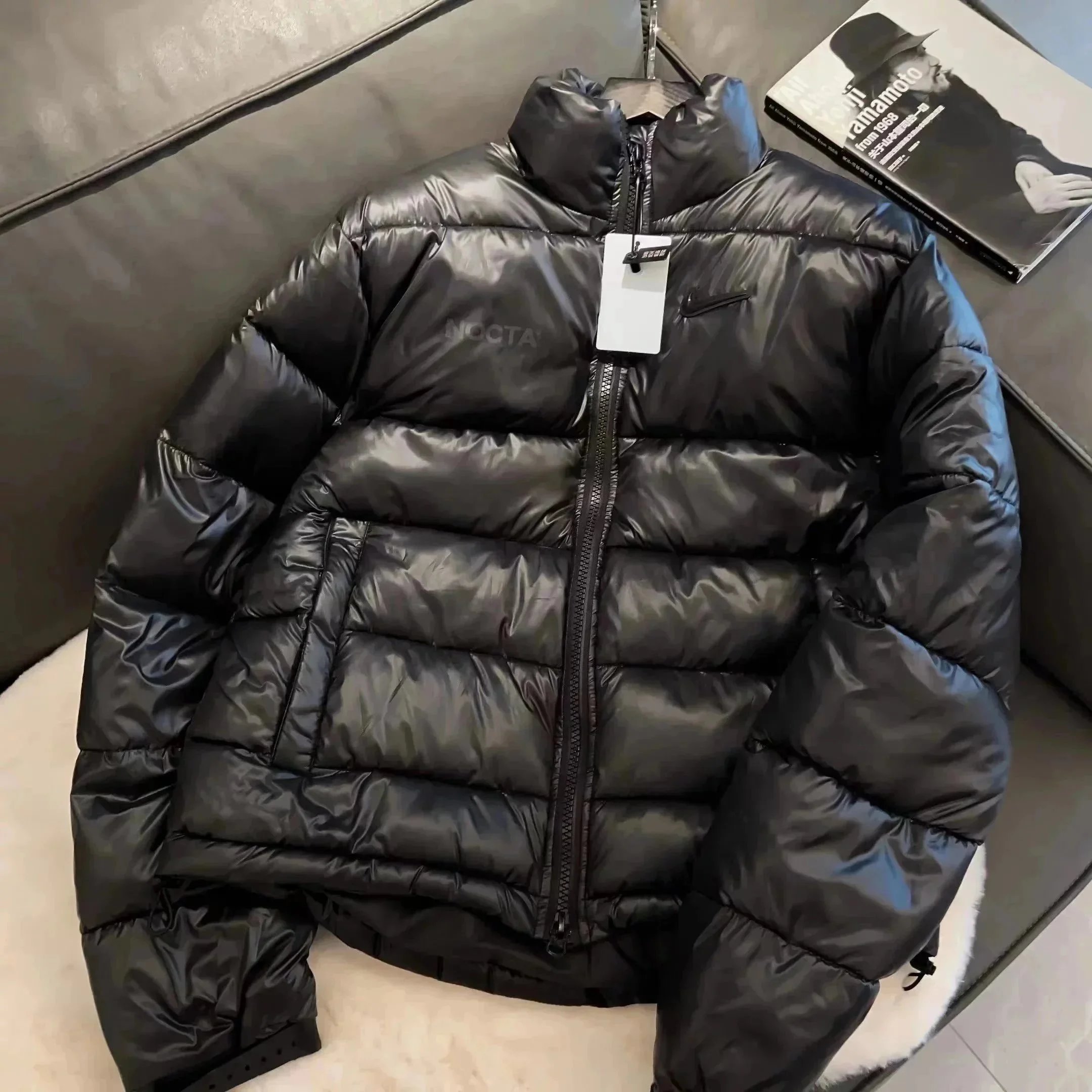 Nike NOCTA Puffer Jacket Shiny Streetwear Down Jacket Black