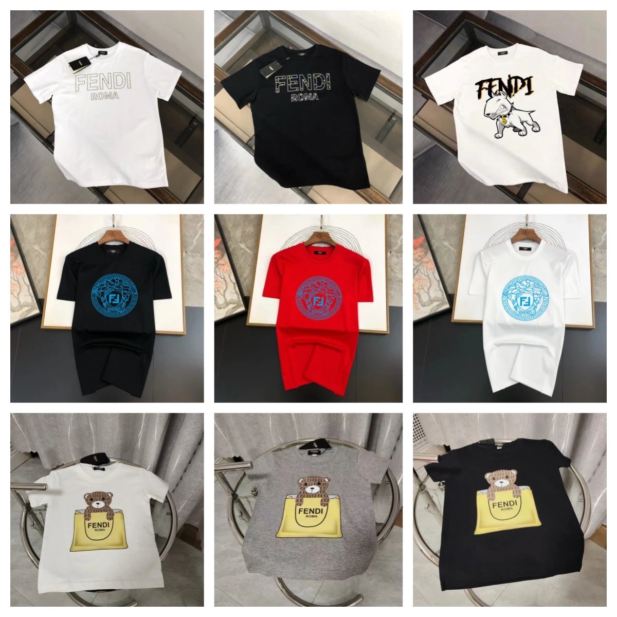 Fendi Graphic Print Cotton T-Shirt Multicolor
