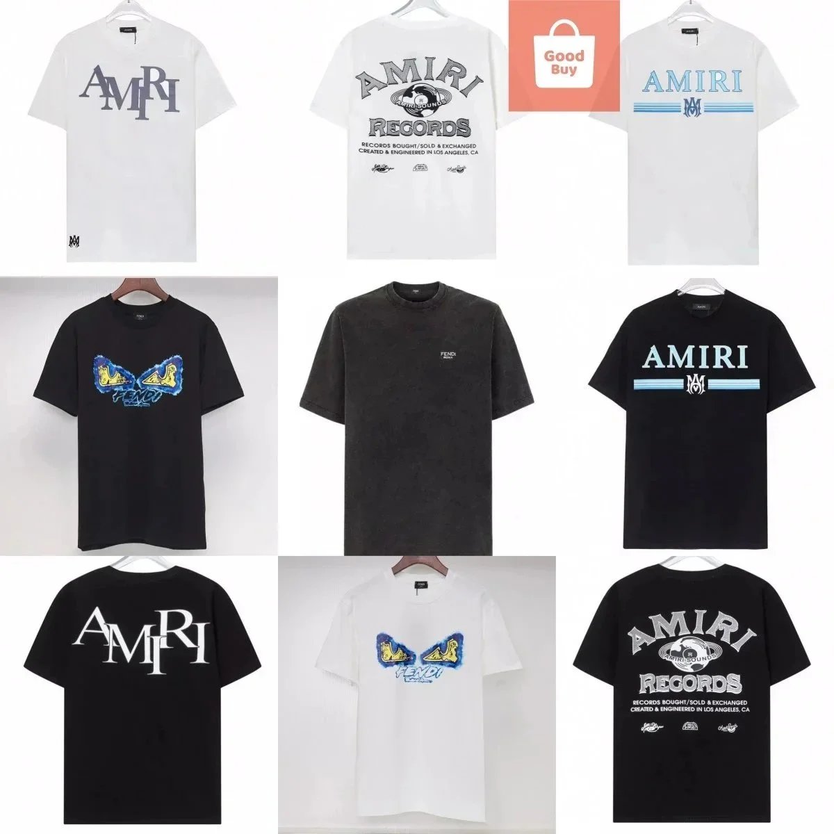 Amiri Graphic Print Cotton T-Shirt Black and White