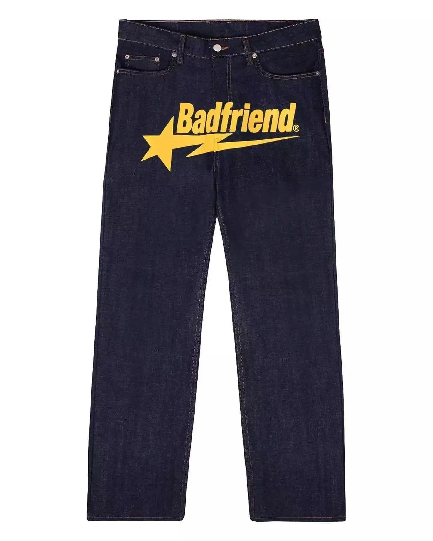 Badfriend Star Lightning Graphic Denim Jeans Dark Blue