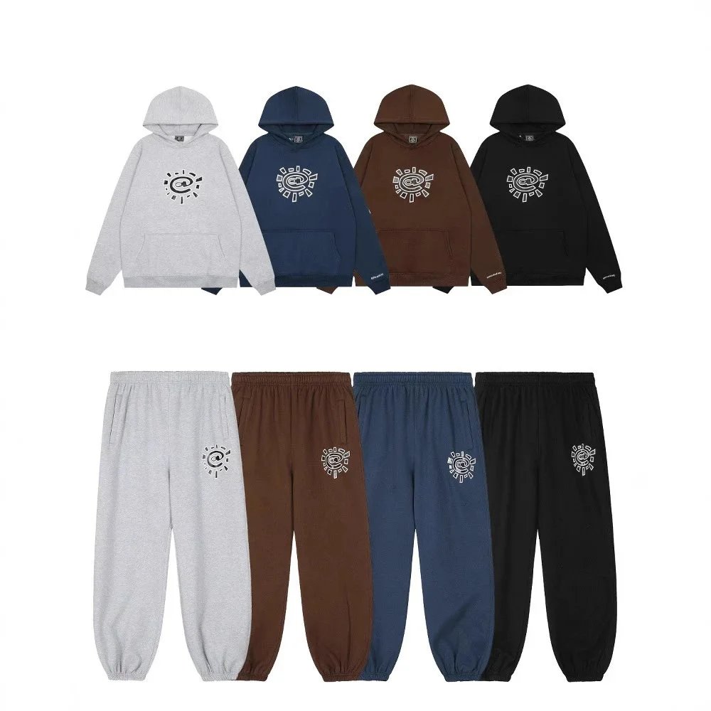 Design Graphic Print Oversized Streetwear Tracksuit Set Multicolor