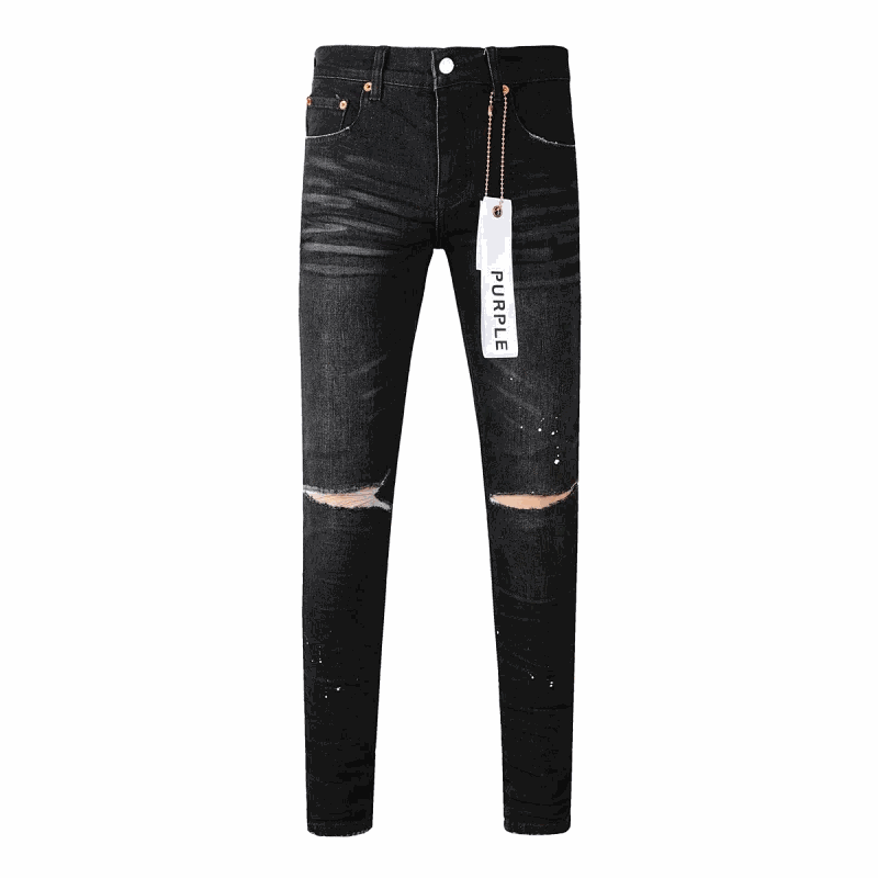 Purple Brand P001 Slim Fit Distressed Jeans Black