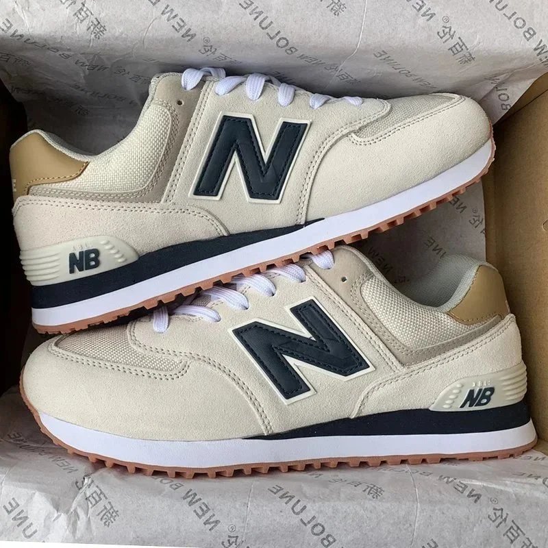 New Balance 574 Retro Sneakers Beige and Navy