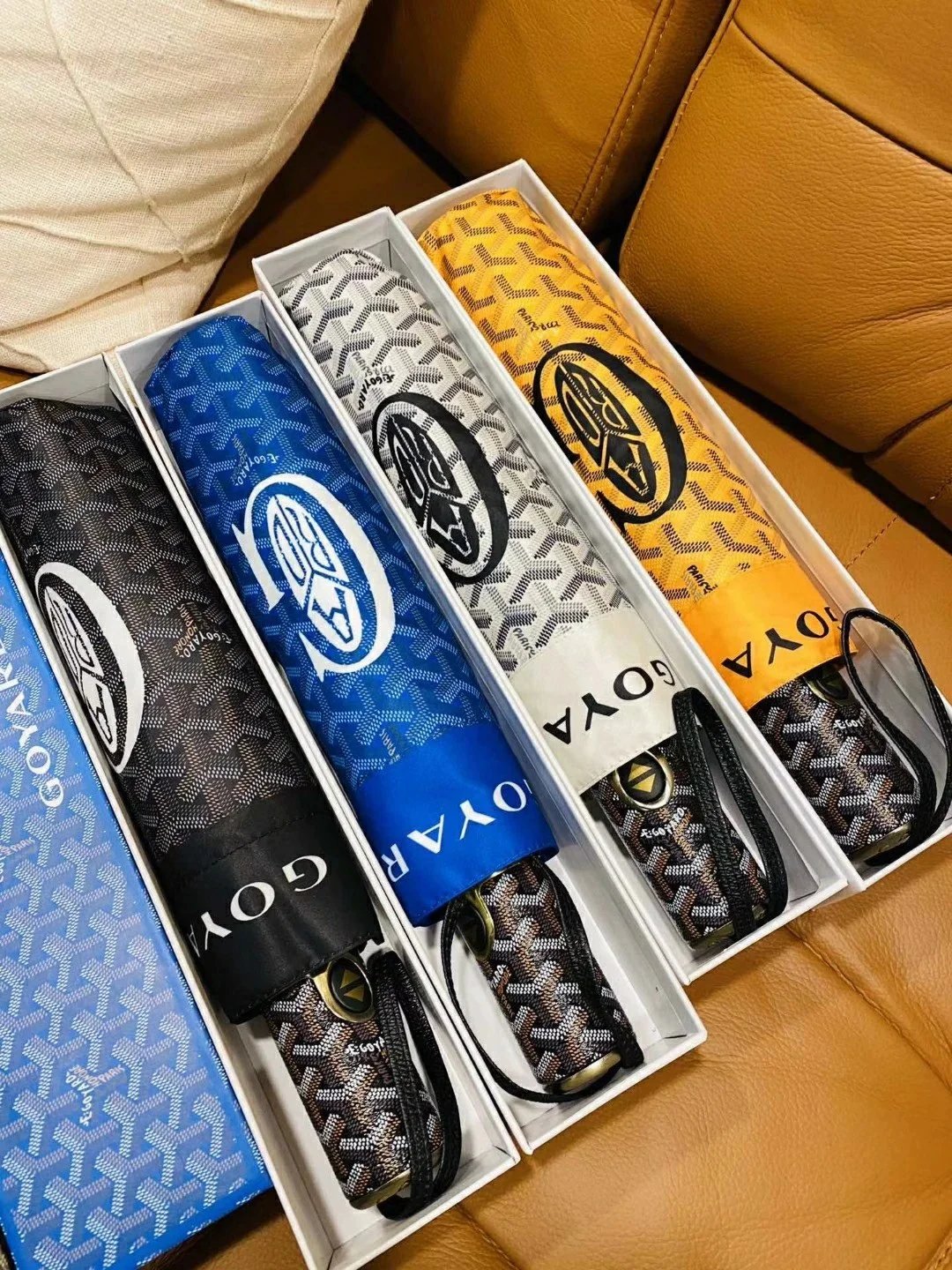Goyard Folding Umbrella Classic Pattern Accessories Multicolor