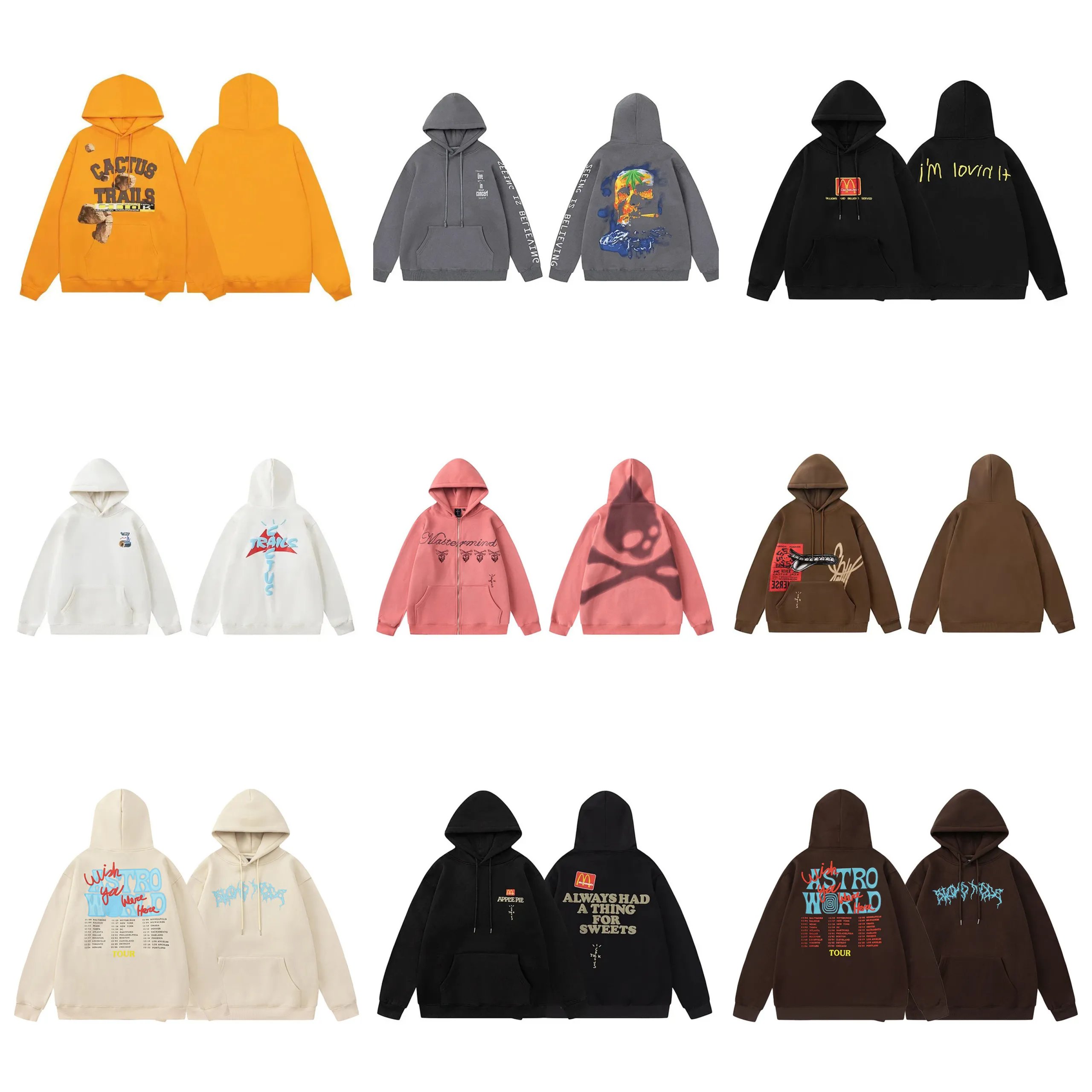 Travis Scott Cactus Jack Graphic Streetwear Hoodie Collection Multicolor