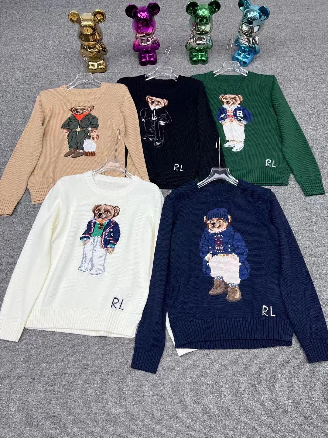 Ralph Lauren RL Polo Bear Knit Sweater Multicolor