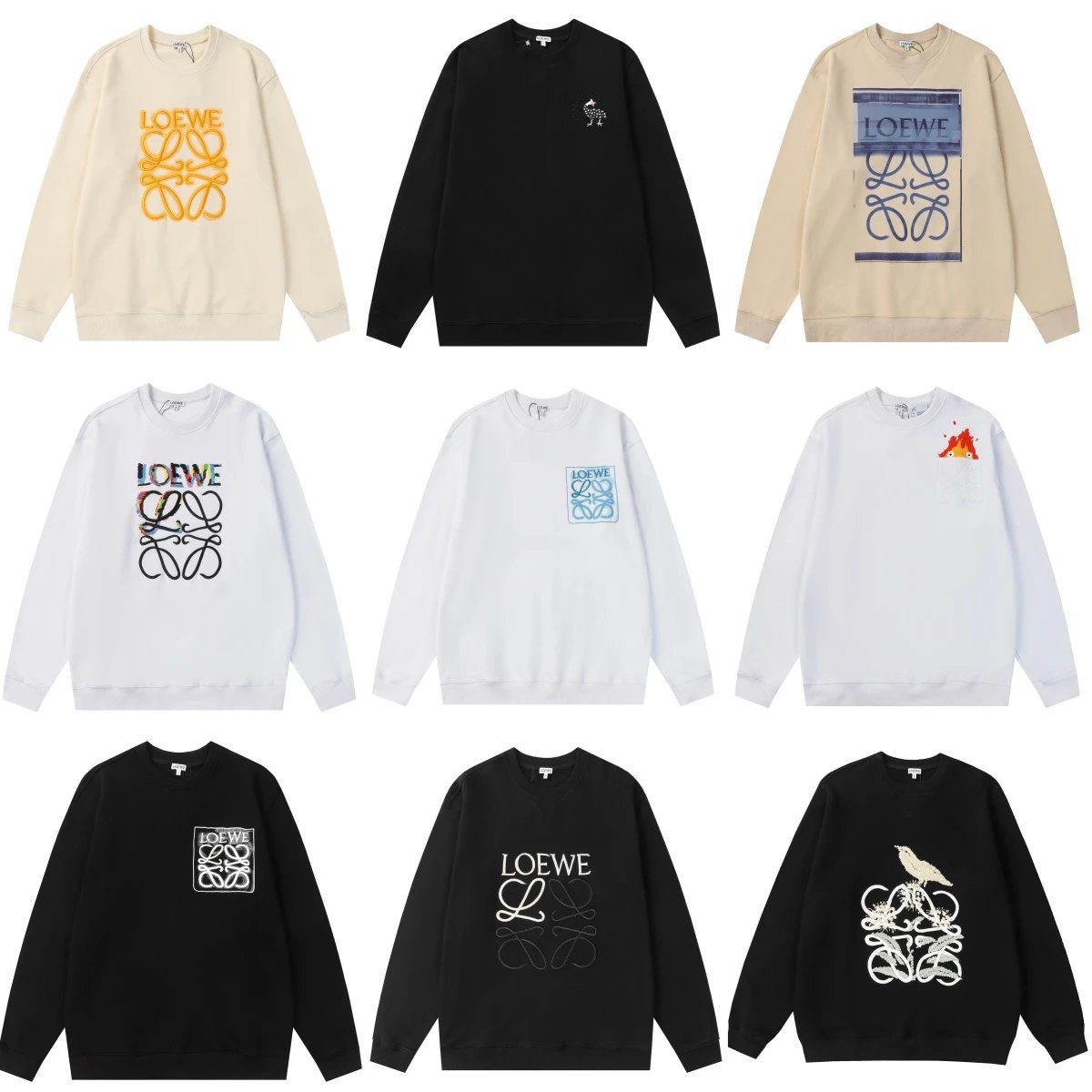 Loewe Anagram Graphic Cotton Sweatshirt Multicolor