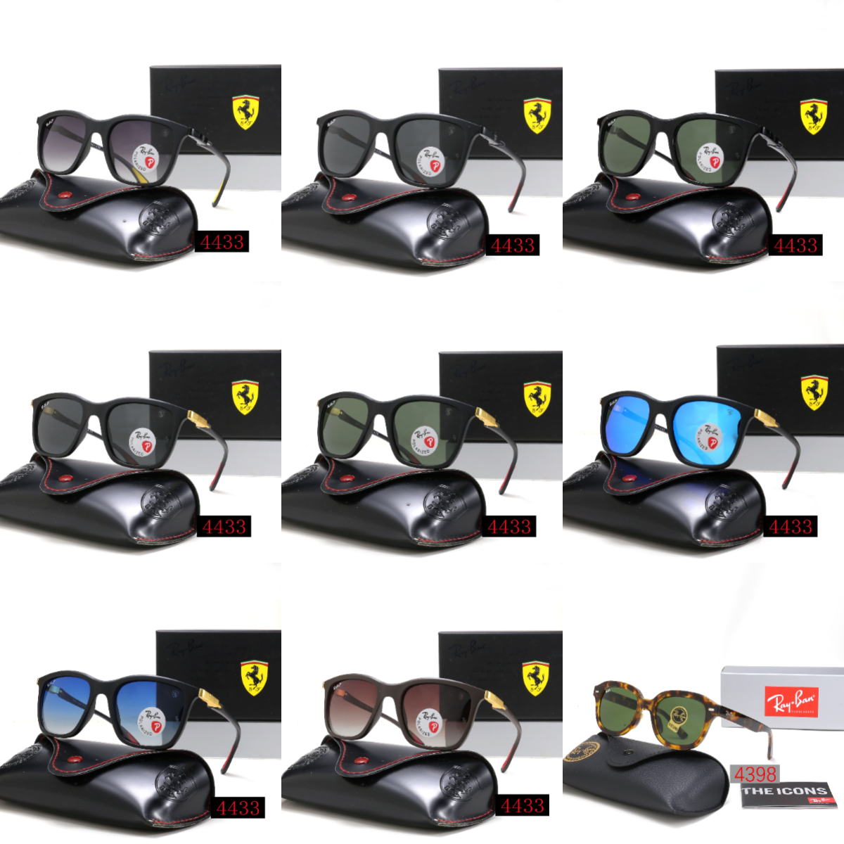 Ray-Ban Ferrari Collection Polarized Sunglasses Black